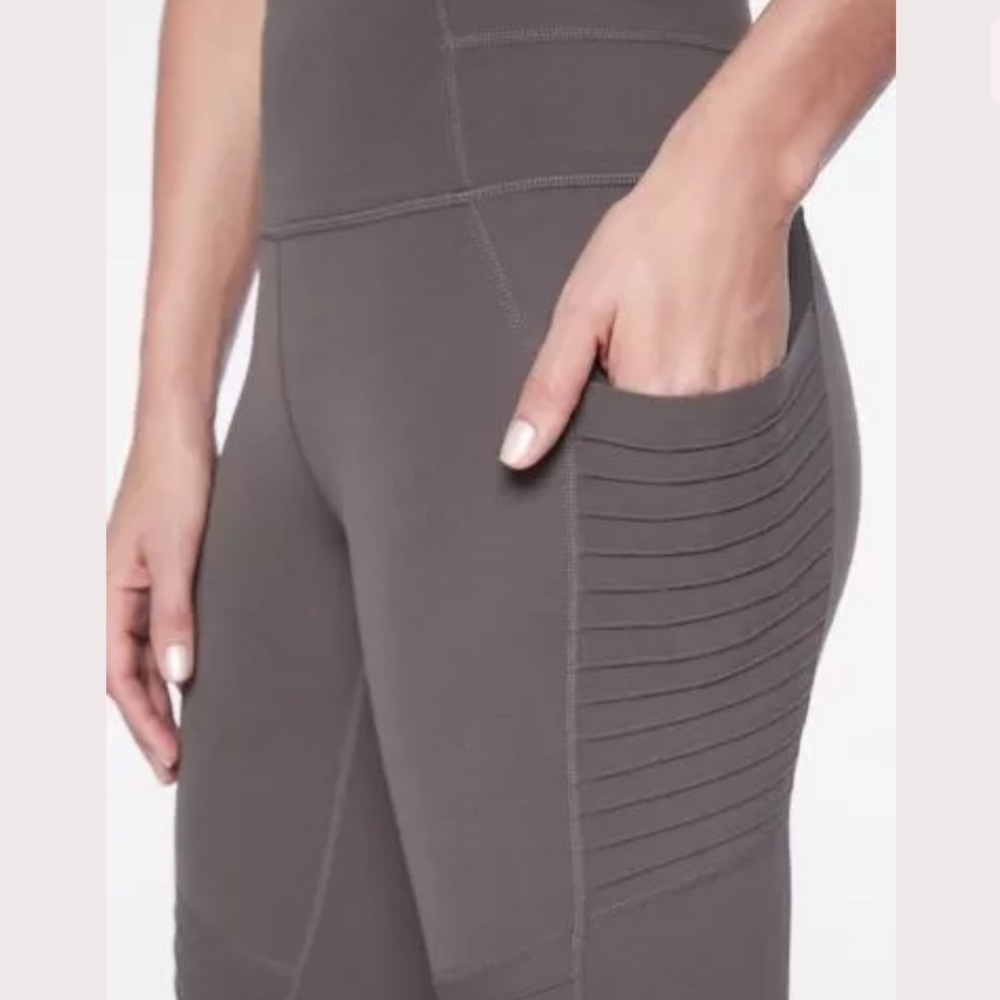 ATHLETA Stash Pocket Moto Tight Black NWT - Picture 2 of 3
